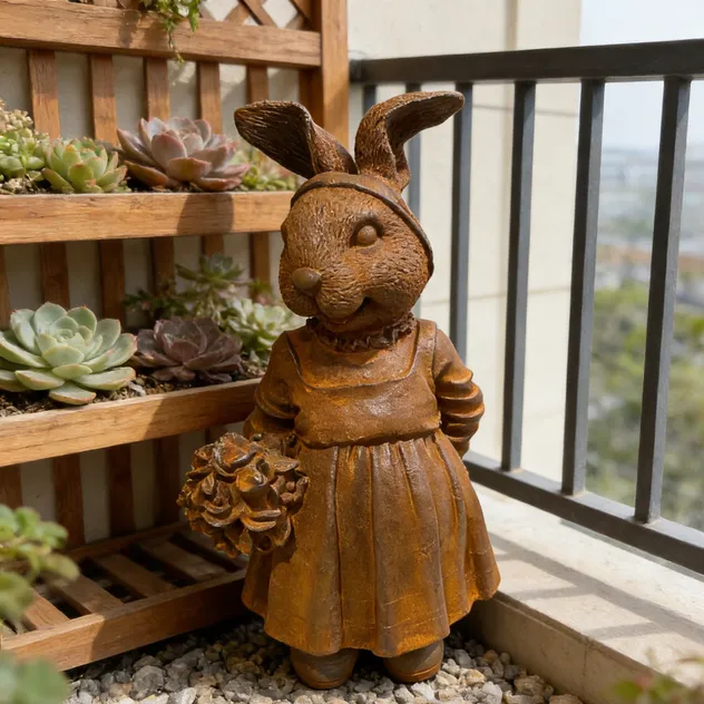 Cast Iron Bunny Figurine 3