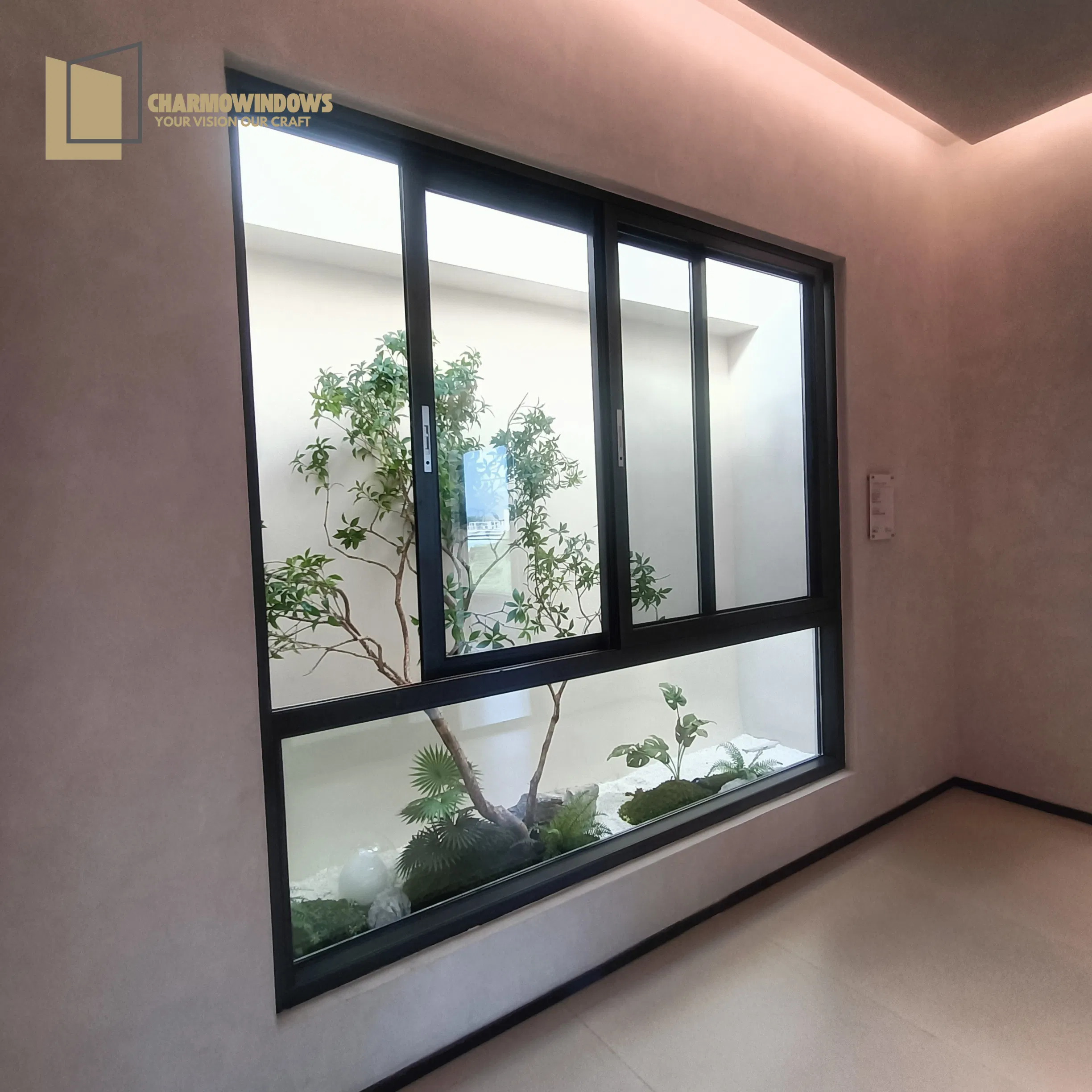 2.0mm Wall Thickness Premium Aluminum Profile Sliding Window Size by Order Two Modes Available