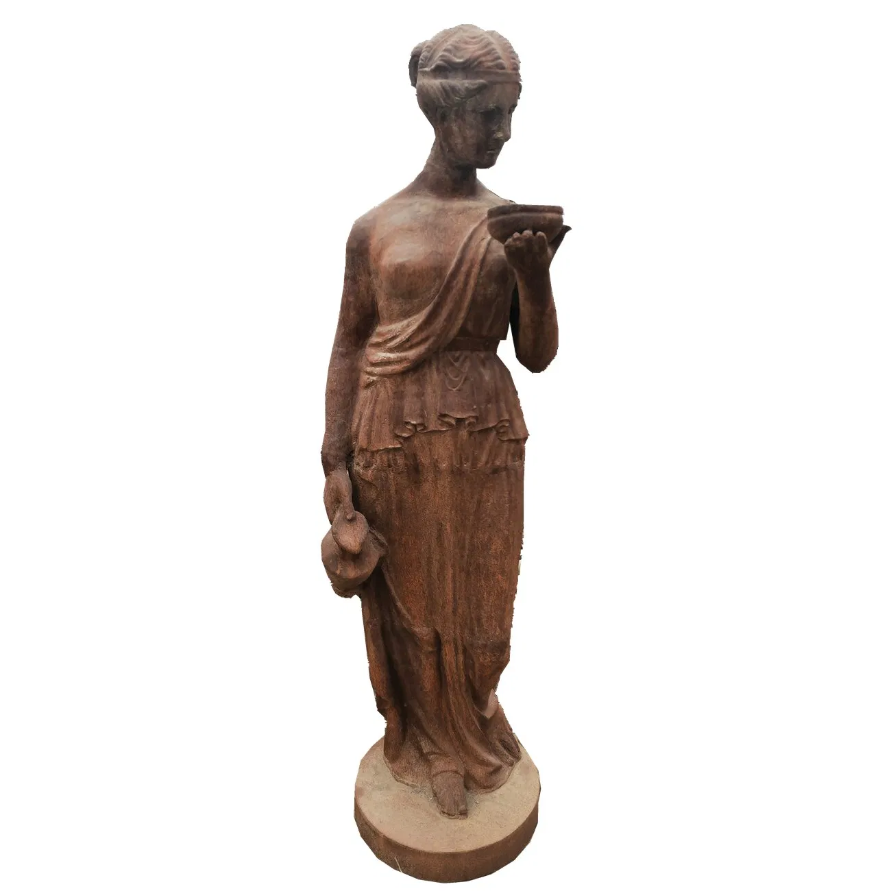 Standing Full-Body Human Figure Cast Iron Sculpture