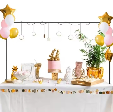 2025 New Design Iron Arch Stand Arch Over The Table Rod with Clamps Metal Balloon Frame