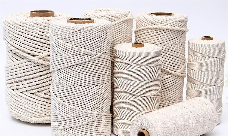 Braided Cotton Rope or Twisted Decorative Natural Color Macrame Cord for Crafts