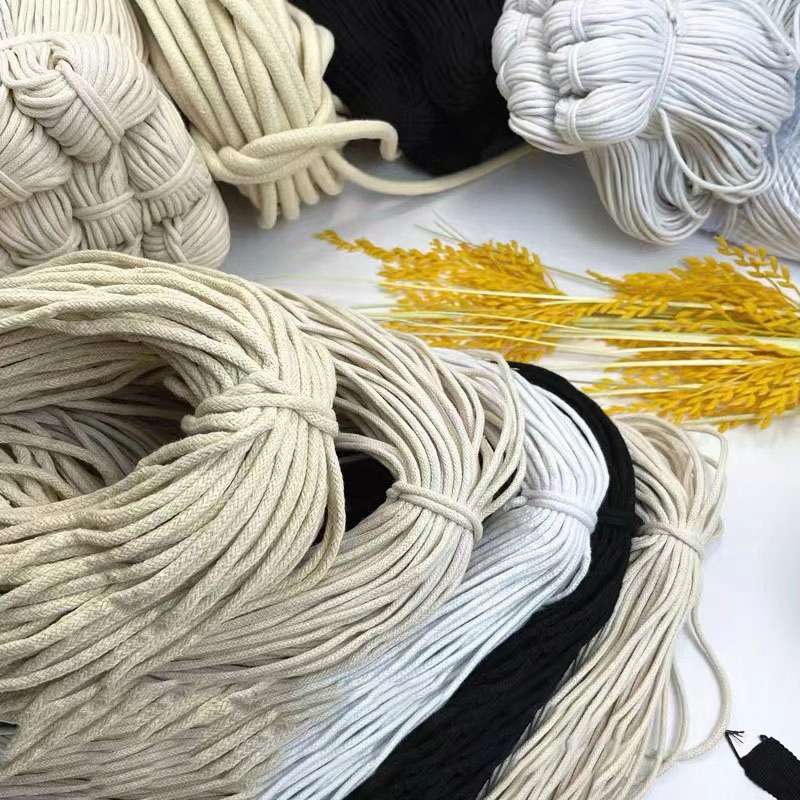 Wholesale Braid Decorative Natural Cotton Rope Strands Twisted Macrame Cord for Crafts