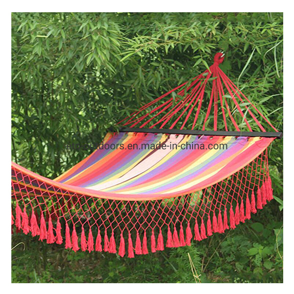 Outdoor Hanging Canvas Macrame Tassel Hammock
