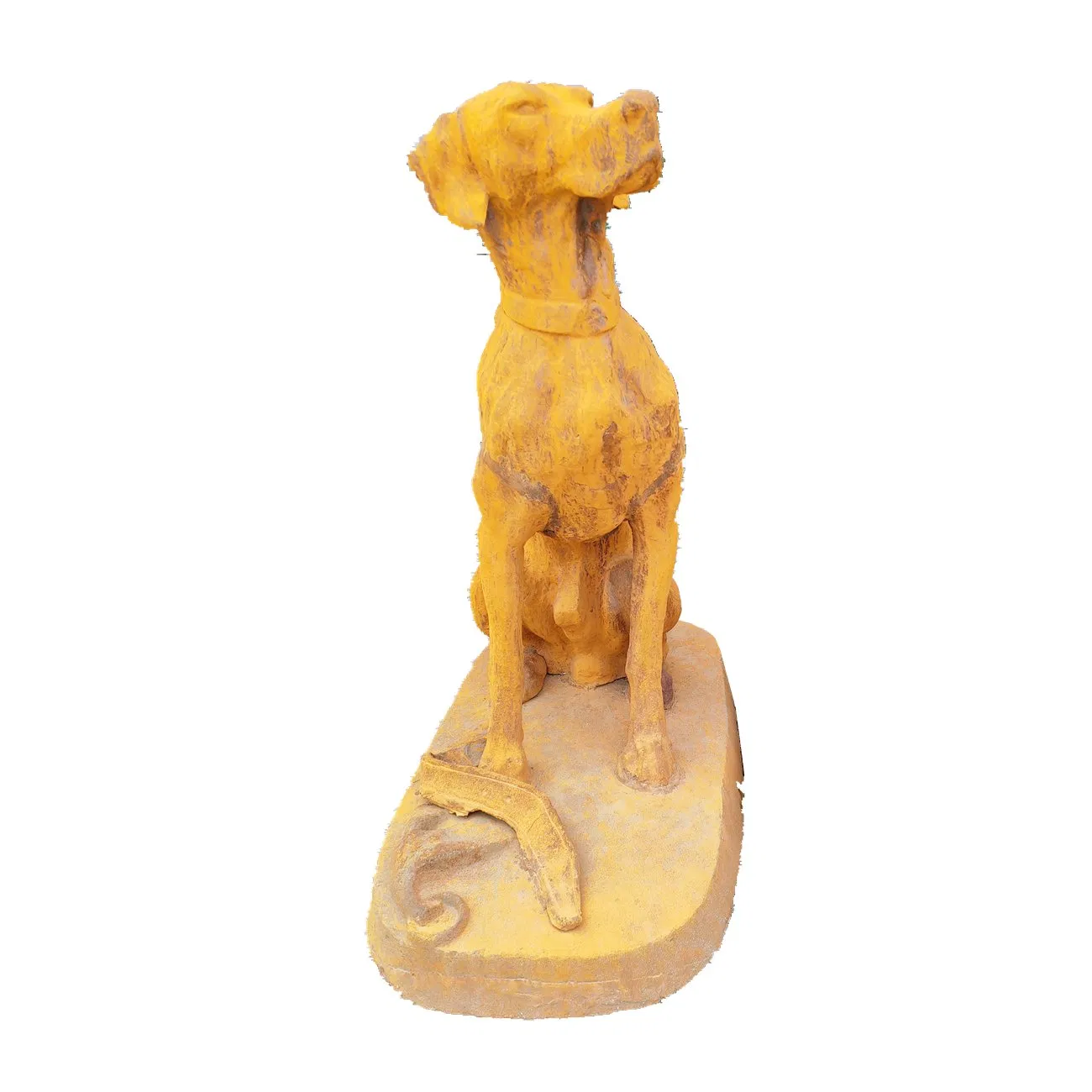 Antique Rustic Cast Iron Puppy Garden Sculpture