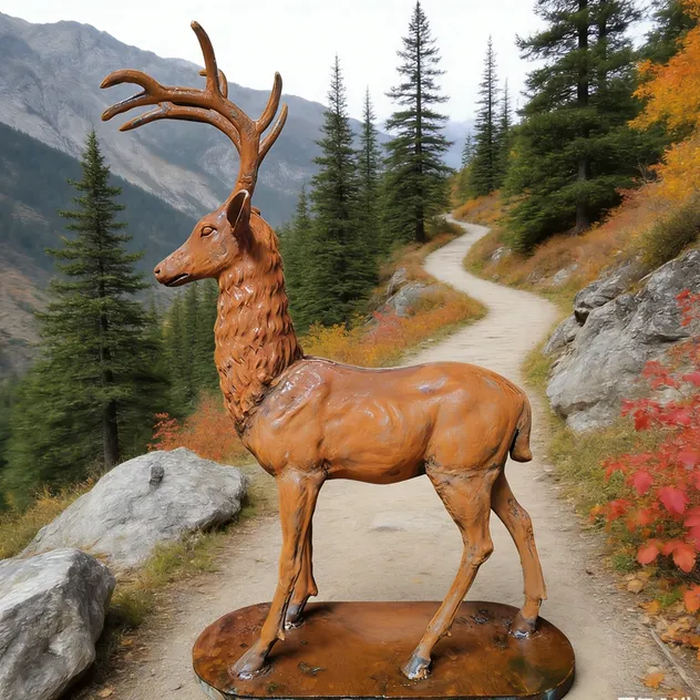 Garden Cast Iron Deer Head Sculpture 5