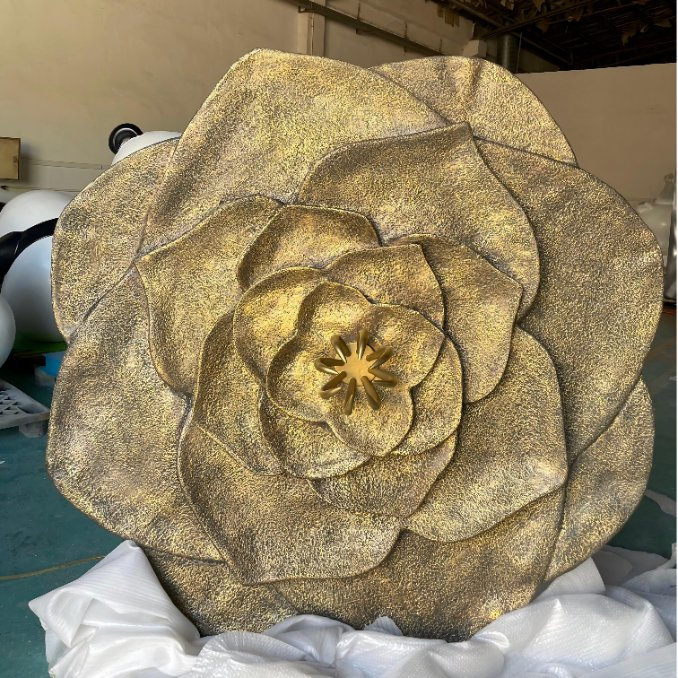 Custom Made Fiberglass Resin Home Decoration Wall Flower Art