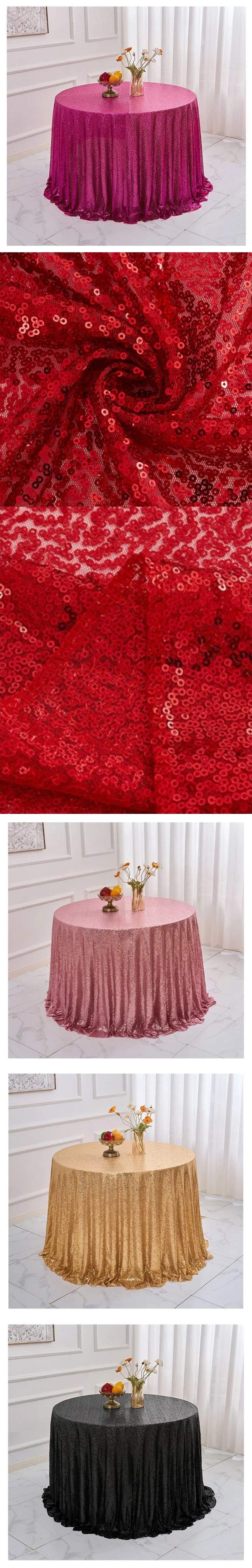 Sparkling Round Polyester Tablecloth