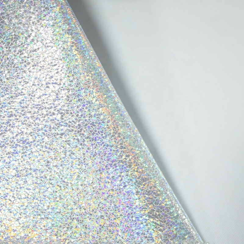 Sparkling Pearl Silver Burst PU Leather for Crafting