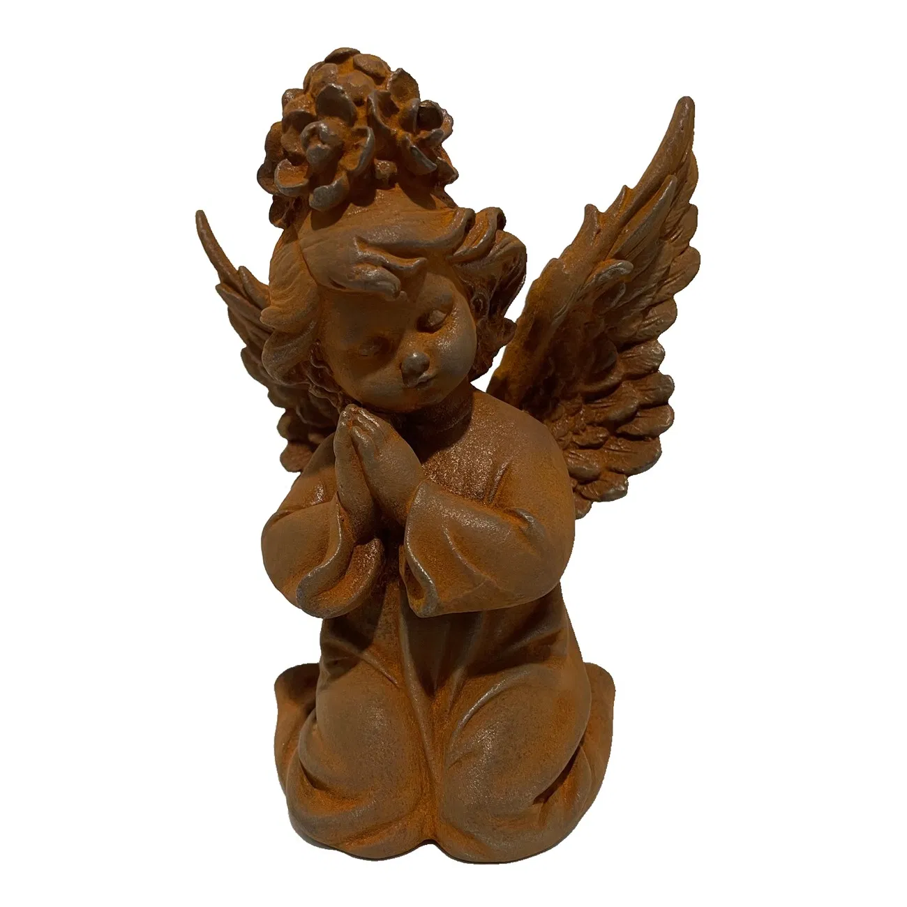 Sitting Child Angel Cast Iron Sculpture