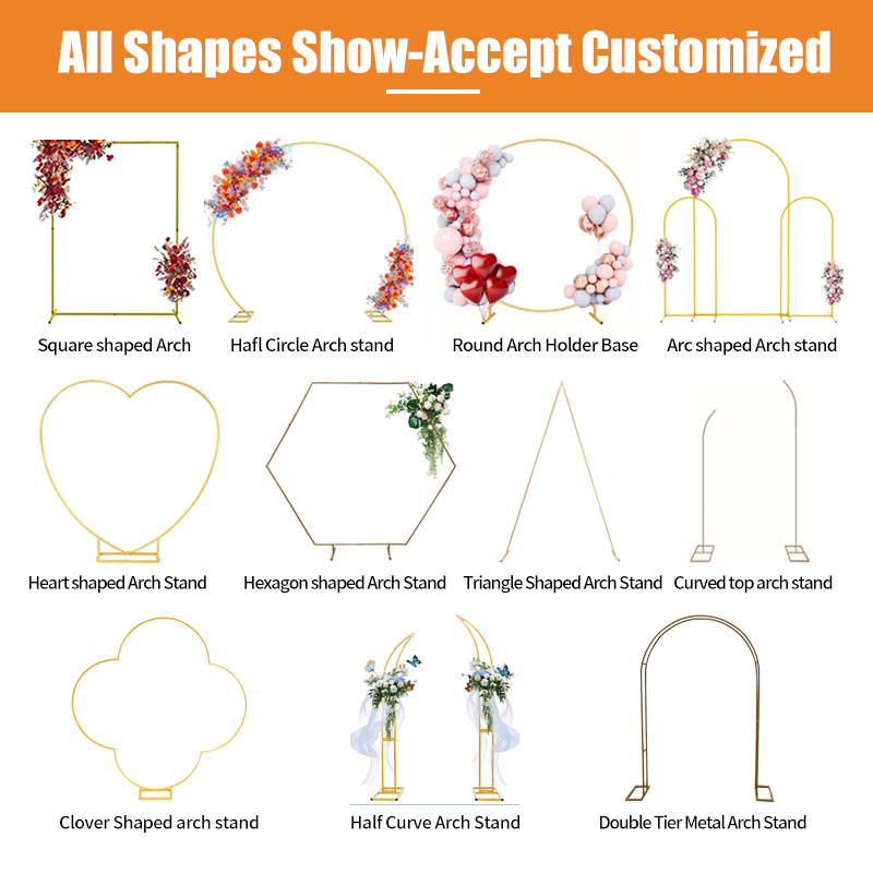 Metal Heart Shape Balloon Arch Frame with Base for Party Decoration