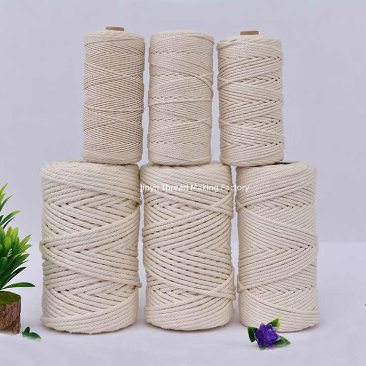 Fine Material Selection Braided Cotton Rope Macrame Cord 3mm