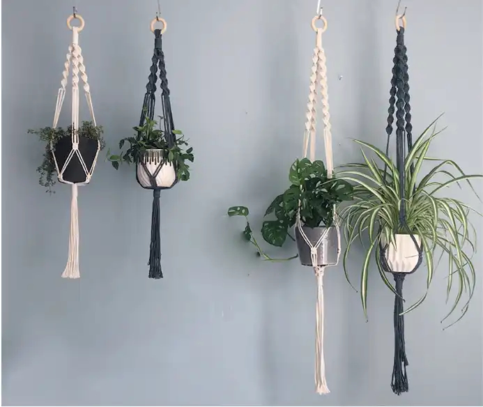 Hot Sale Handmade Macrame Plant Hanger Pot Hanger Pot Tray Indoor Plant Hanging for Home Gift and Decoration