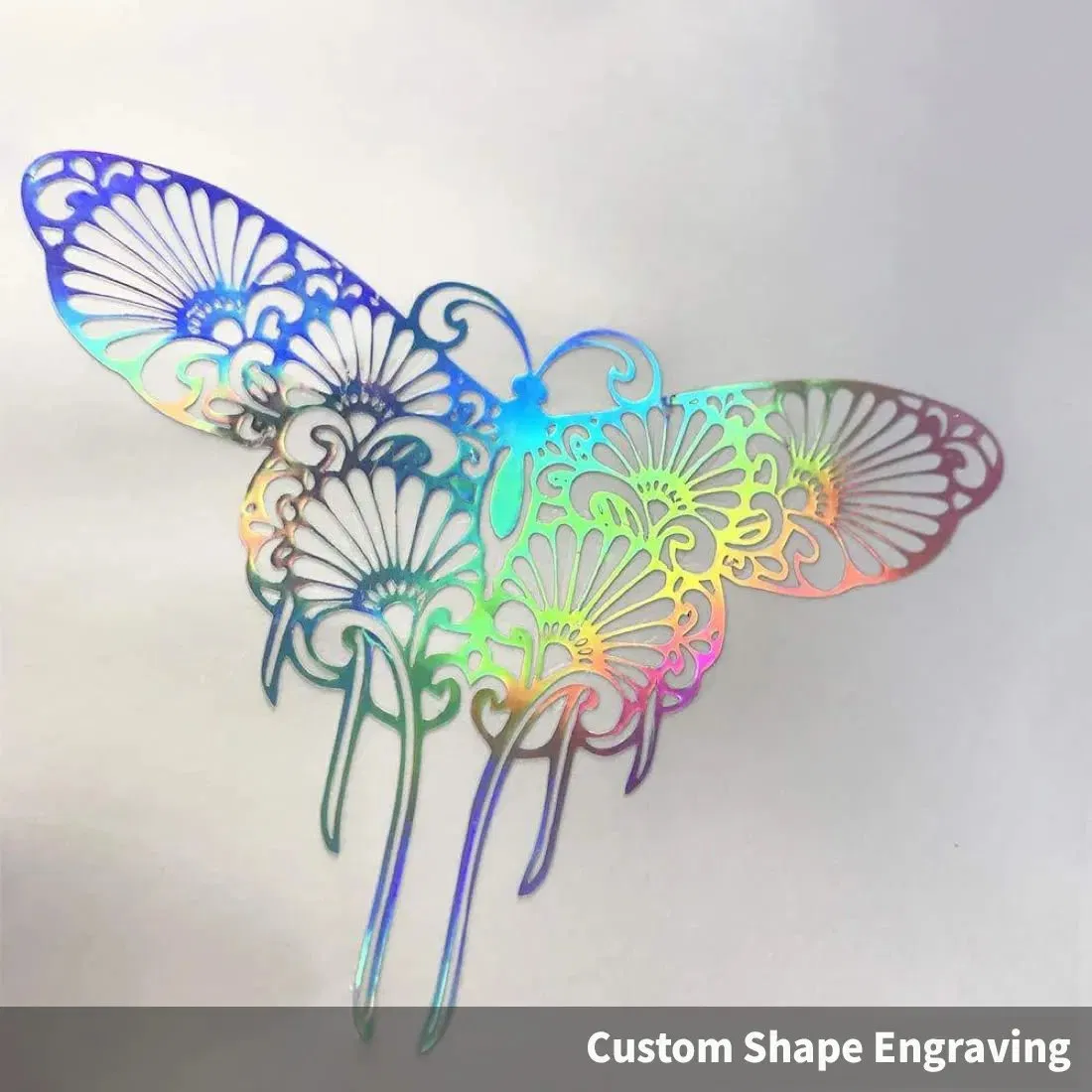 Custom 1ftx15FT Glossy Rainbow Holographic Silver Chrome Vinyl Stickers for Silhouette Cameo Decals Signs Windows