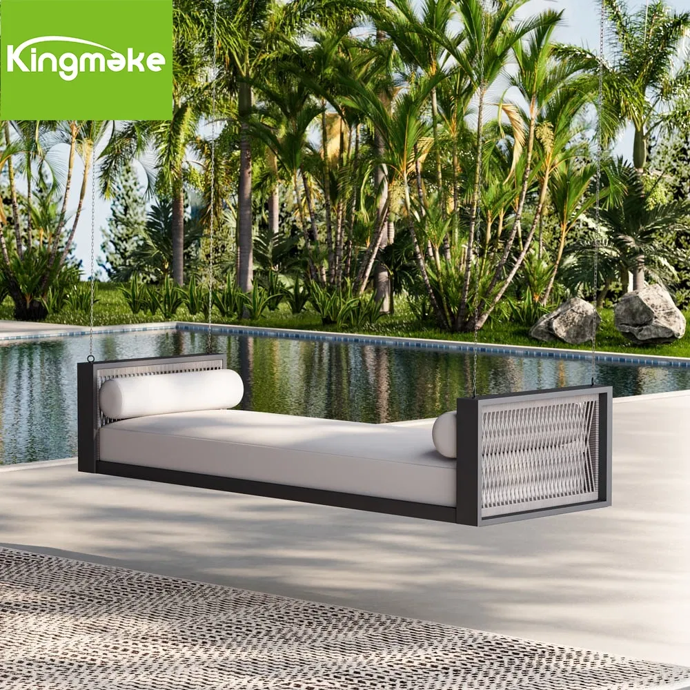 Stylish Double Macrame Swing Chair for Garden Patio Backyard Poolside