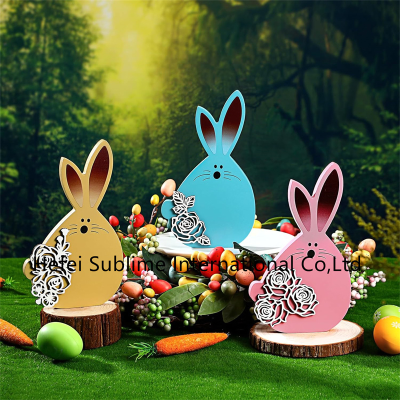 3 Pieces Easter Decorations for The Home Wooden Bunny Decor