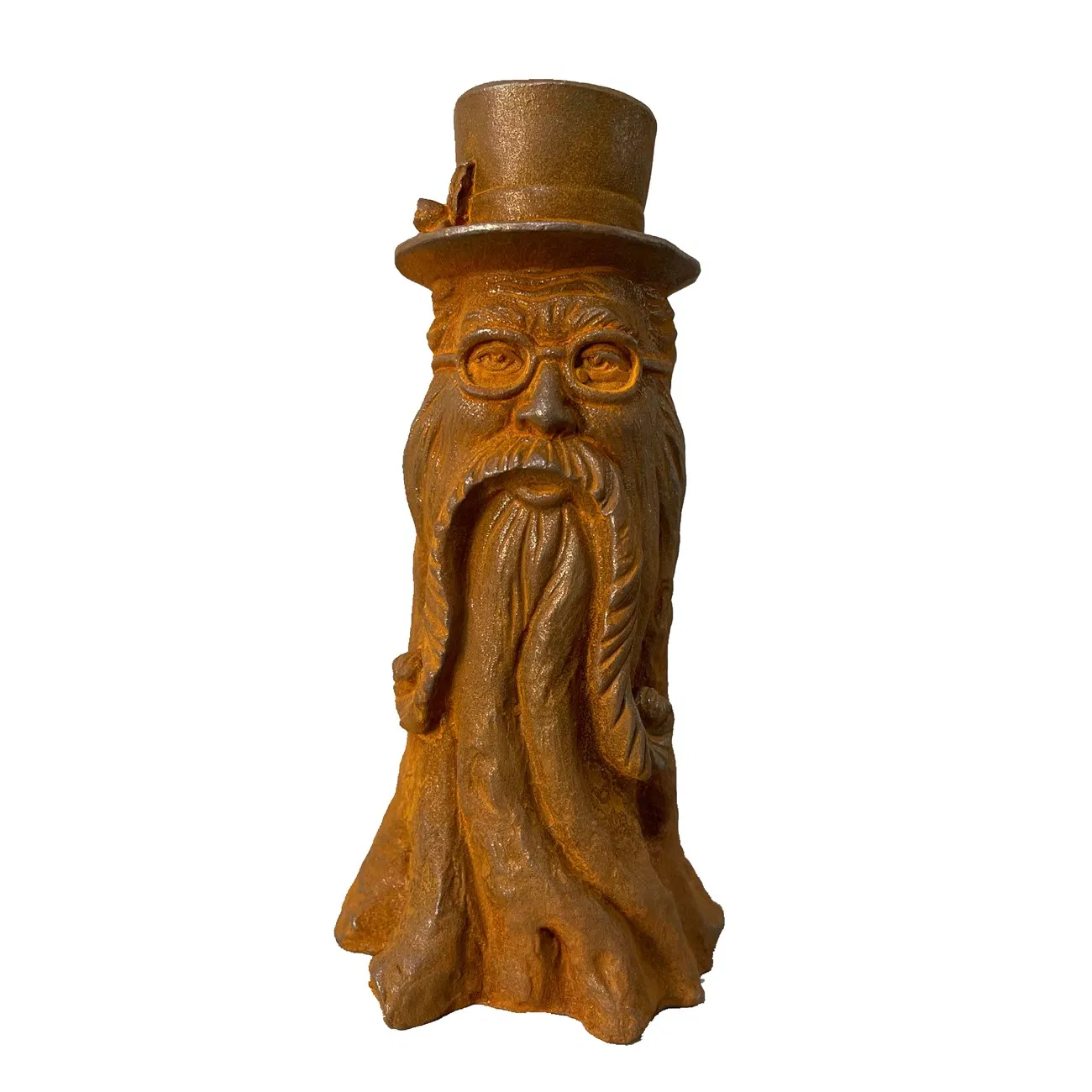 Metal Decorative Cast Iron Plant Old Man Sculpture