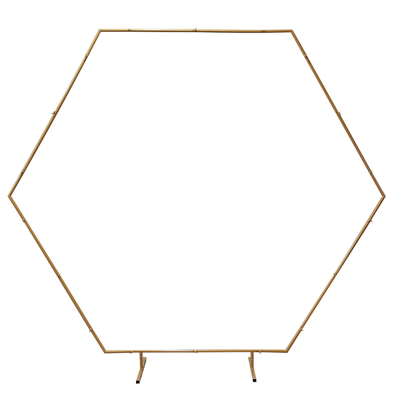 Hot Selling Wrought Hexagon Iron Arch Stand Arch for Wedding Flower Balloon Decor Iron Arch