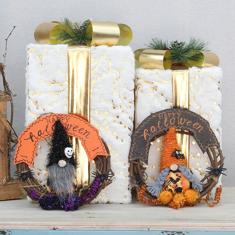 New Halloween Wooden Pumpkin Fall Decorative Ornament Wooden Tiered Tray