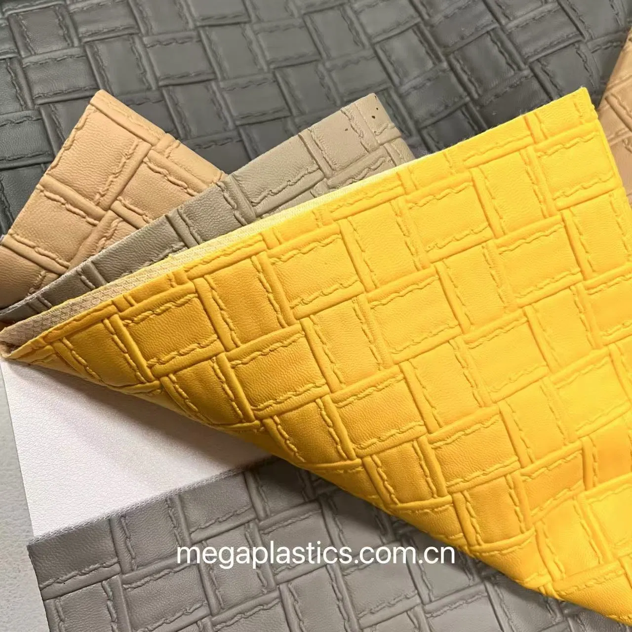 Embossing PVC Faux Leather with Weaving Design for Making Handbag PVC Faux Leather Sheets
