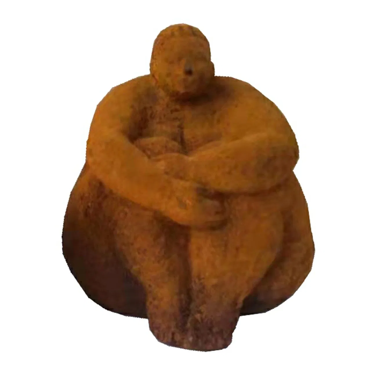 Iron-Plated Obese Woman Sculpture in The Home Garden