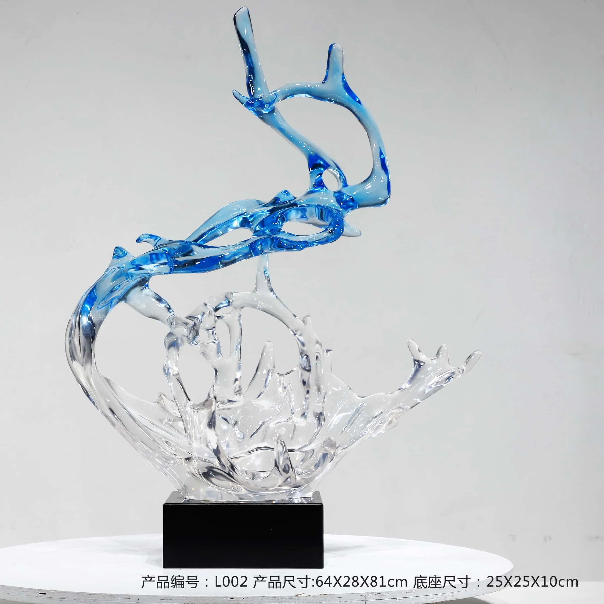 Blue Water Clear Modern Handmade Home Decor Resin Arts