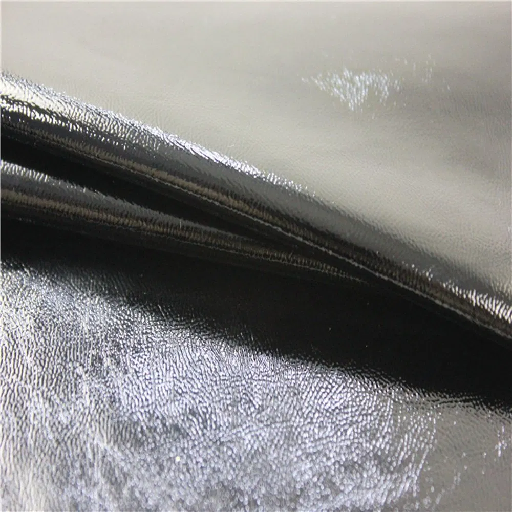 Embossed Solid Color Mirror Synthetic Faux Leather for Shoe Crafting Chair Luggage Making