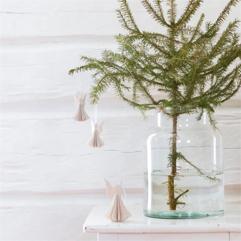 Wooden Angle for Xmss Decoration, for DIY Crafts Xmas Holiday Winter Home Tiered Tray Decoration