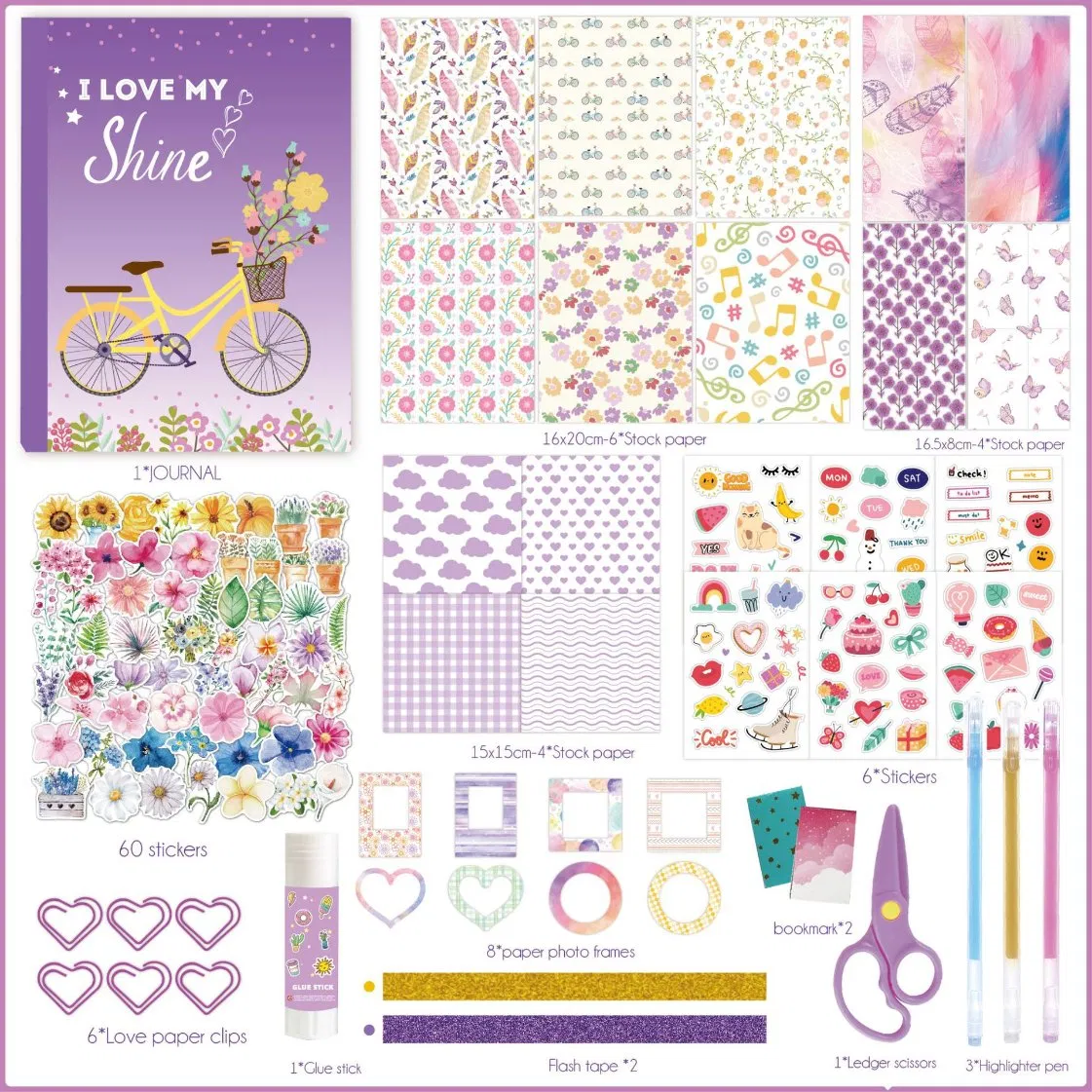 Elegant European &amp; American Floral Scrapbooking Kit for DIY Projects