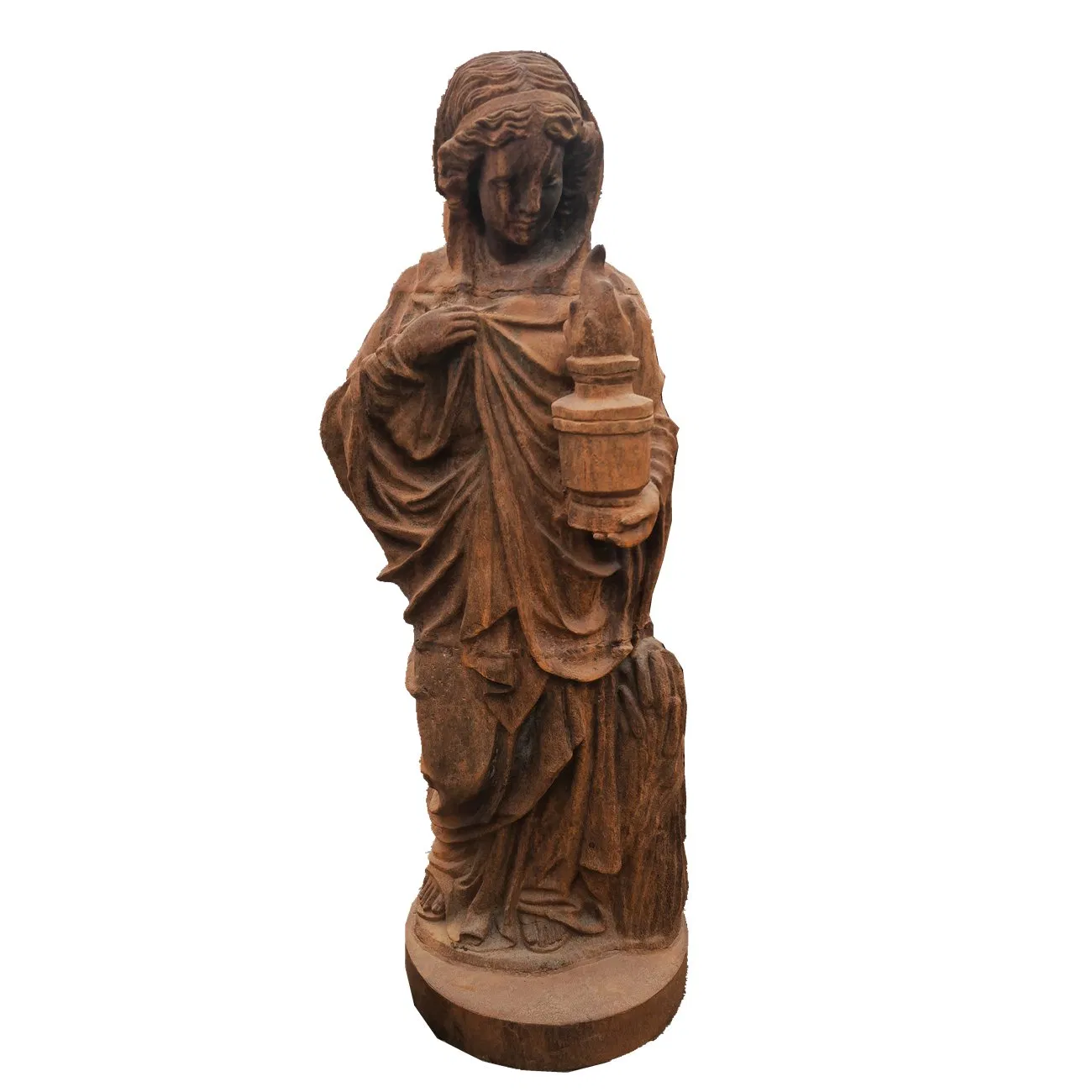 Standing Full-Body Human Figure Cast Iron Sculpture