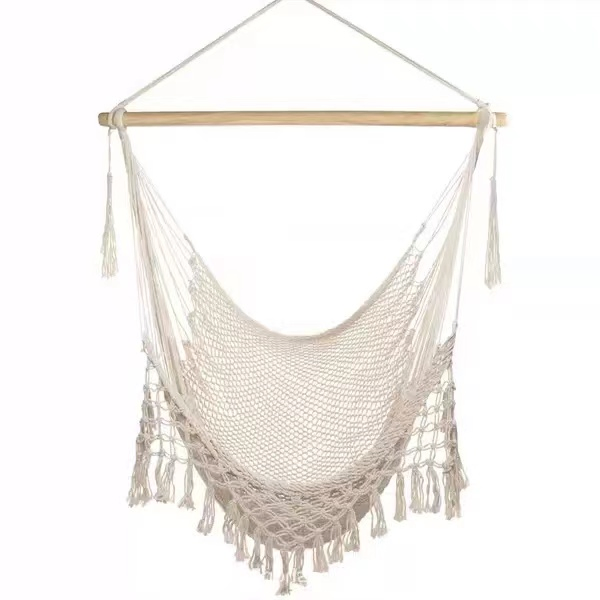 Luxurious Macrame Natural Hammock with Stick