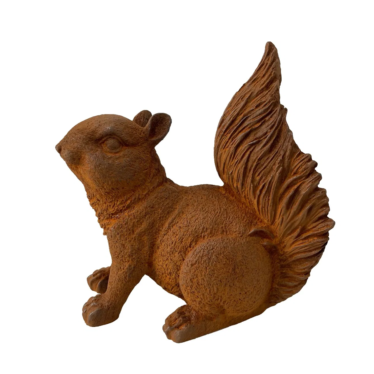 Handcrafted Iron Squirrel Sculpture for Indoor/Outdoor Gardens