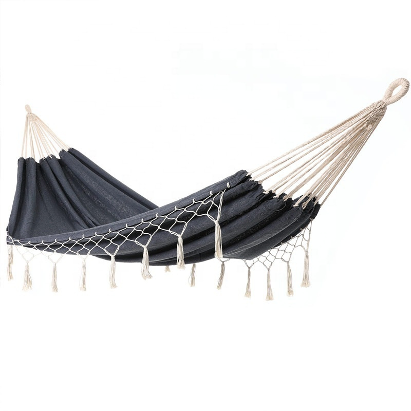 Multi-Color Tassel Macrame Hammock Portable Canvas Camping Hammock