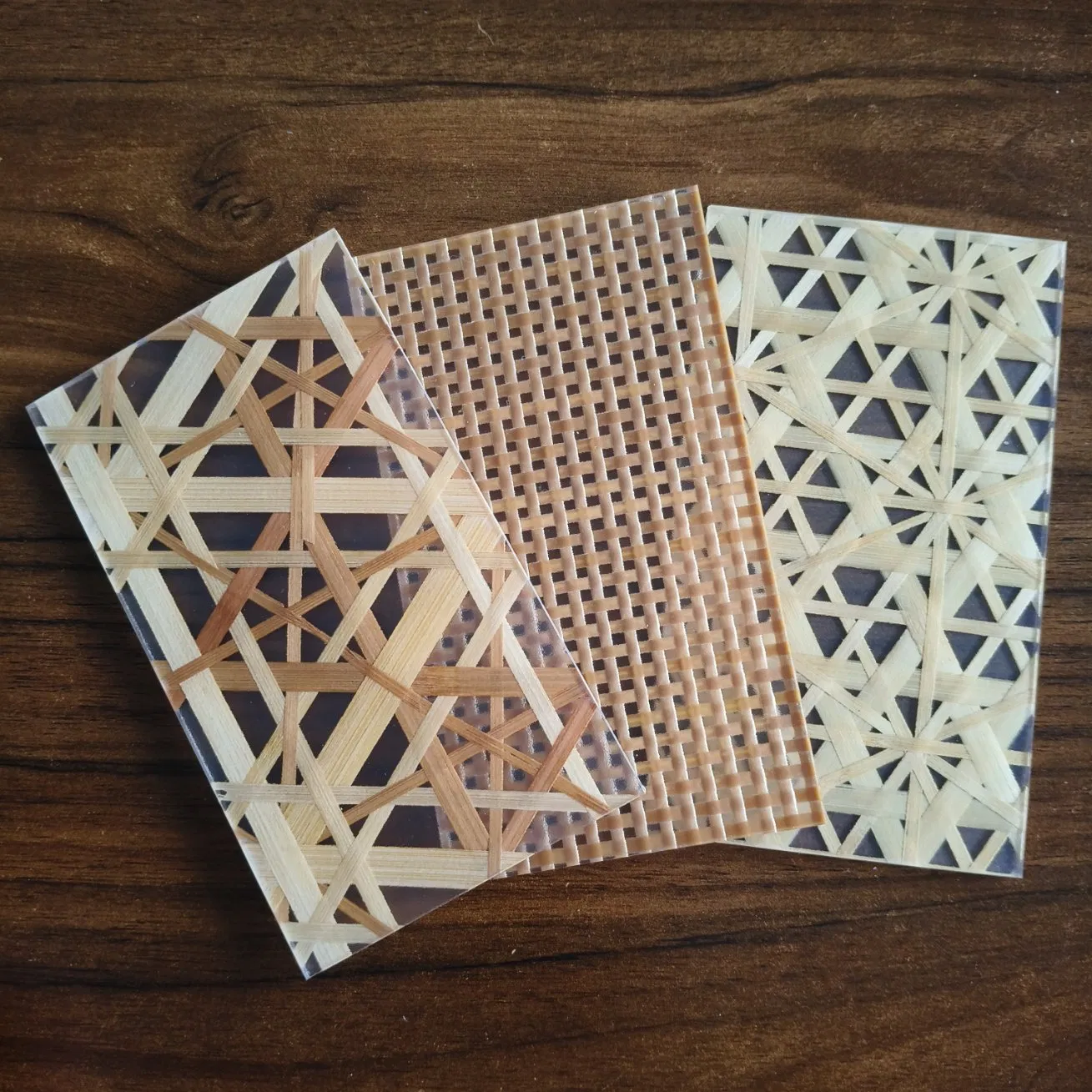 Chic Gold Bamboo Weave Resin Wall Art for Contemporary Spaces