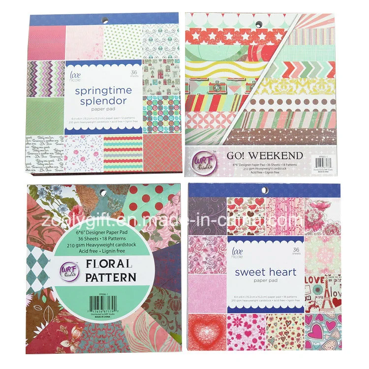 Customize Printing 6X6 " Scrapbook Paper /Decorative DIY 12X12 Scrapbooking Paper Pack