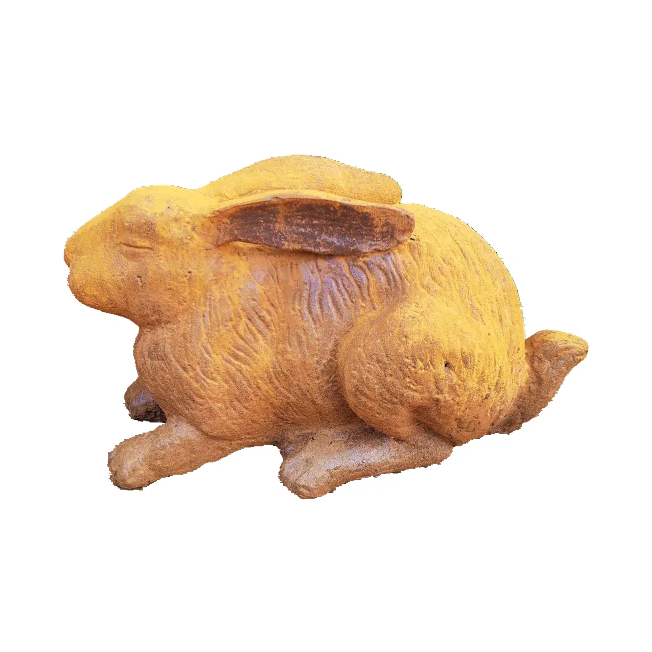 Metal Cast Iron Rabbit Sculpture