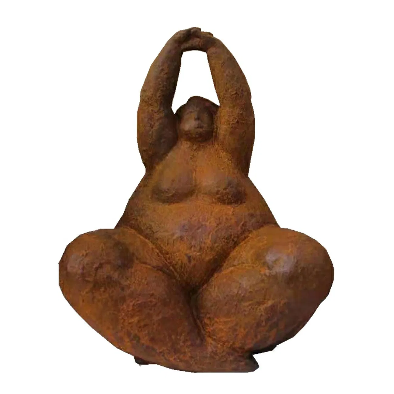 Iron-Plated Obese Woman Sculpture in The Home Garden