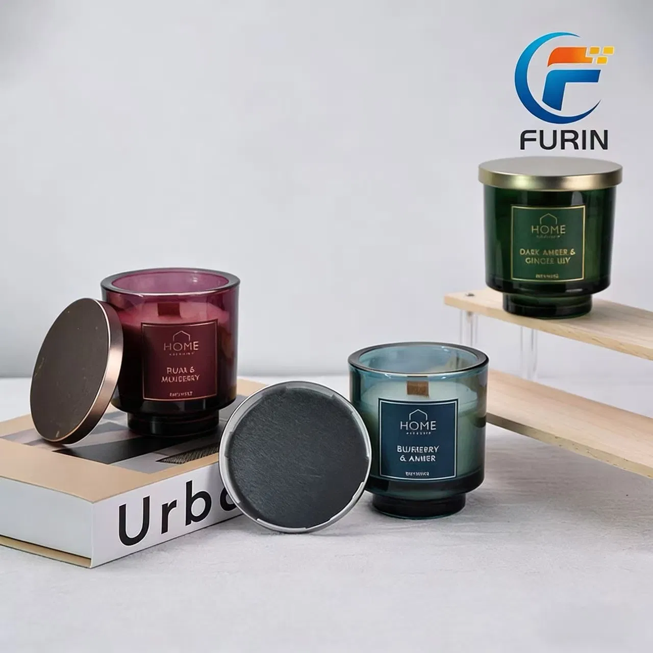 Colorful Spot Handmade Art Glass Candle Jar for Large Capacity Candle Making