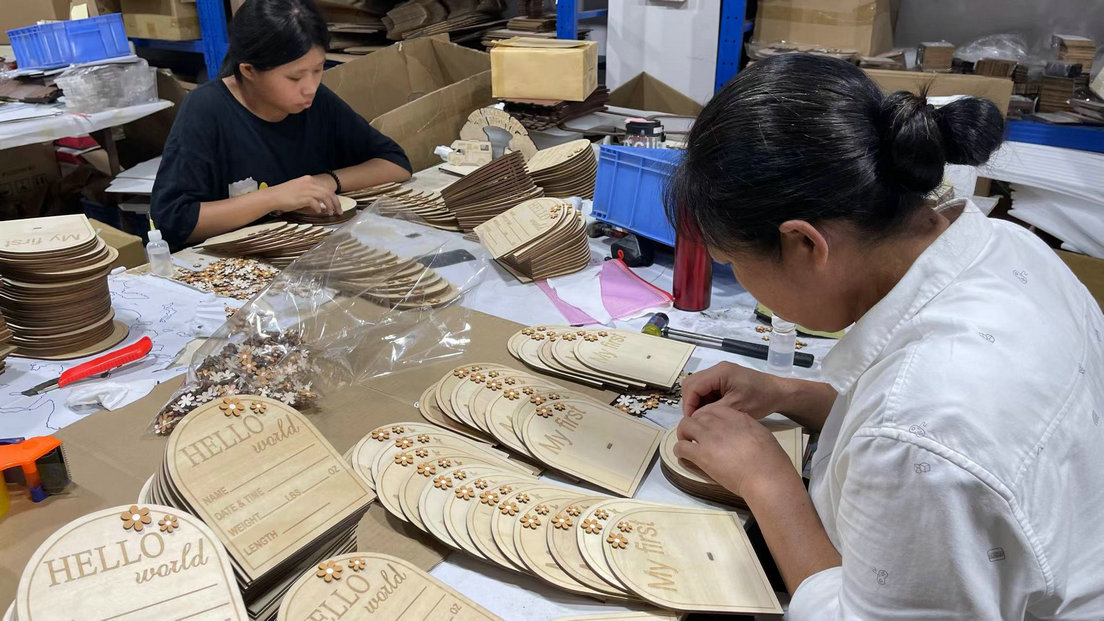 Product assembly line for holiday decorations