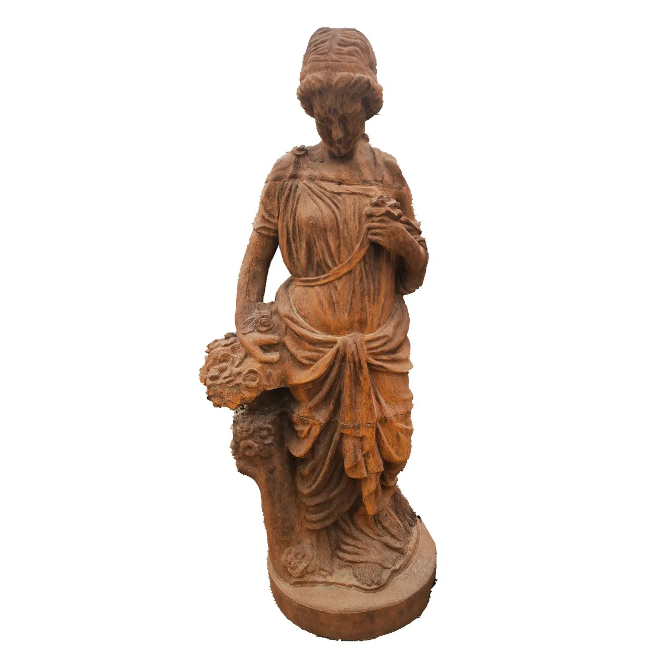 Standing Full-Body Human Figure Cast Iron Sculpture