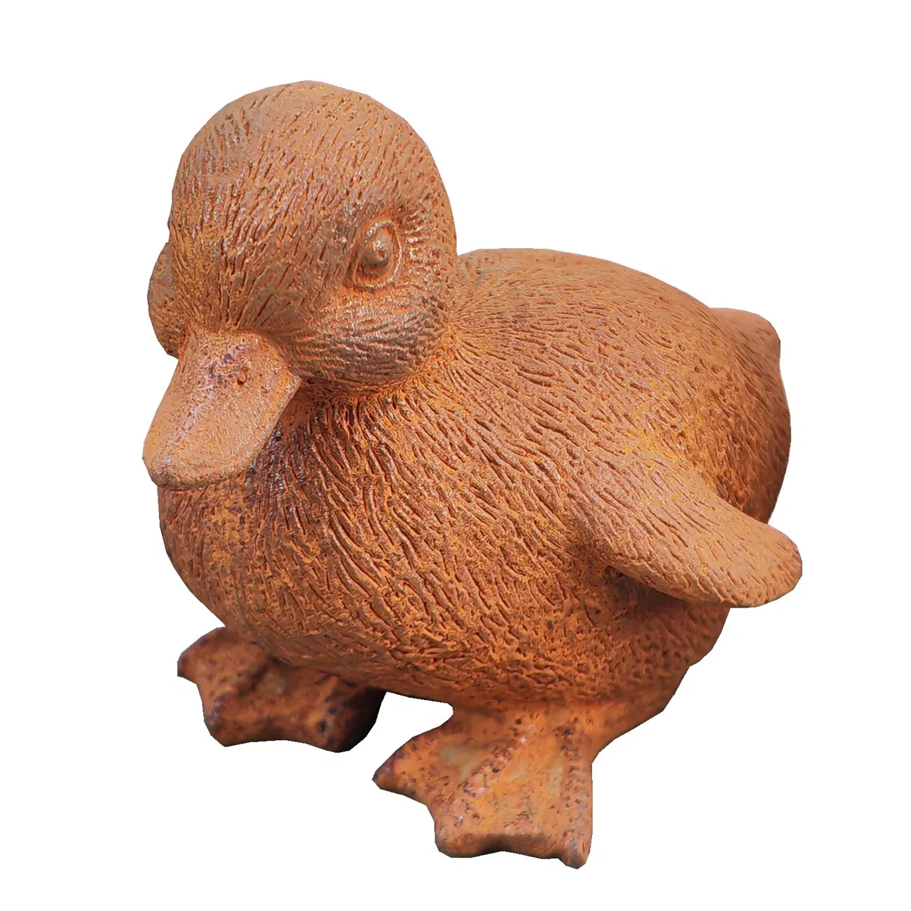 Iron-Plated Duck Sculpture, with a Cute and Lively Appearance