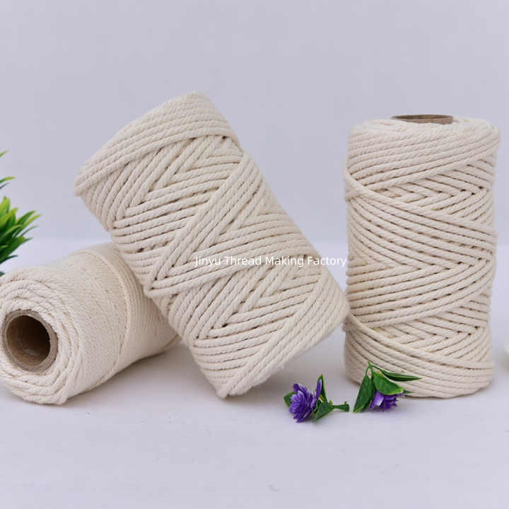 Fine Material Selection Braided Cotton Rope Macrame Cord 3mm