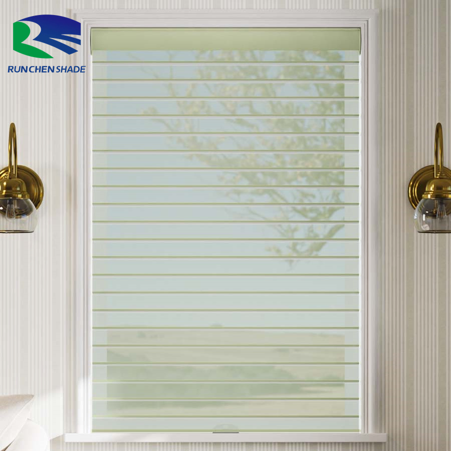 Motorized Shangri La Blind Roller Blinds Silhouette Shades