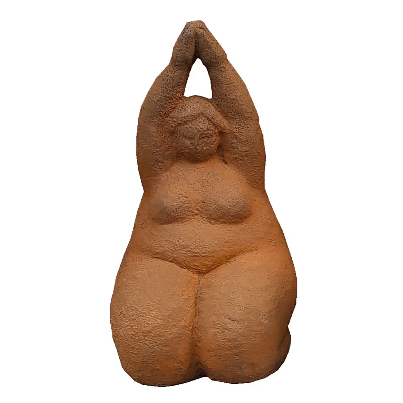 Iron-Plated Obese Woman Sculpture in The Home Garden