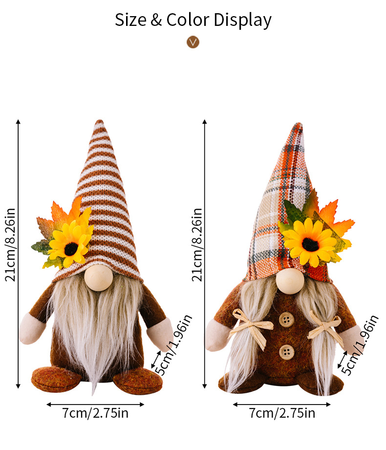 Fall Gnomes Plush for Tiered Tray Decor, Fall Decorations for Home, Fall Leaves and Dangle Legs Gnomes for Thanksgiving Decorations