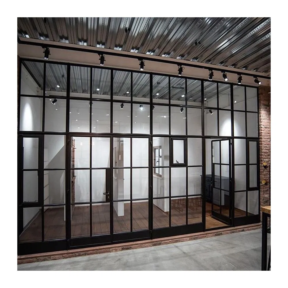 Modern Classic French Door Entrance Door Double Swing Door Steel Framed Doors and Windows