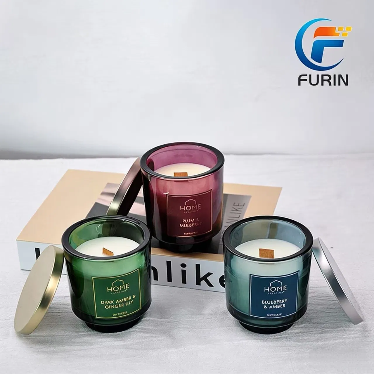 Colorful Spot Handmade Art Glass Candle Jar for Large Capacity Candle Making