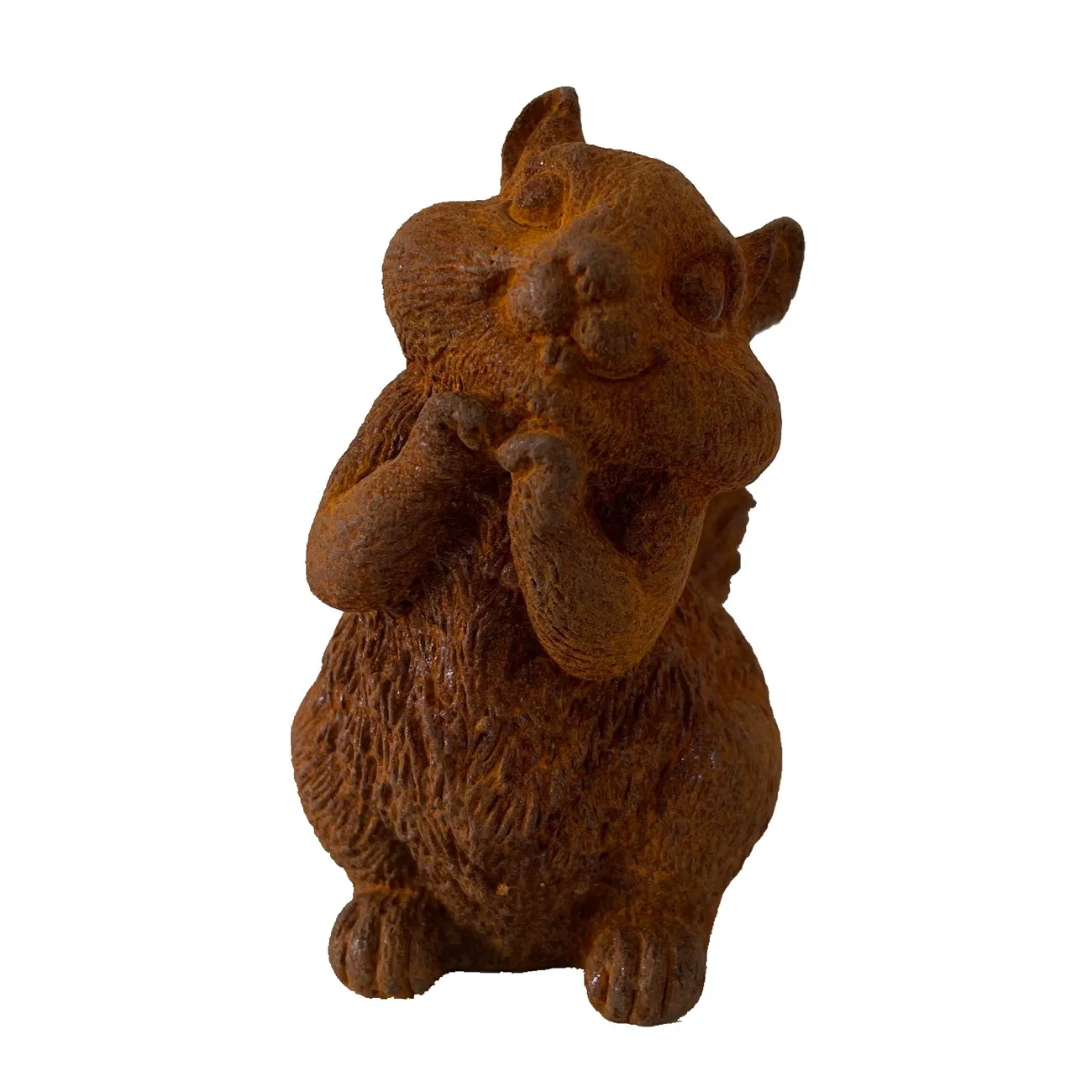 Handcrafted Iron Squirrel Sculpture for Indoor/Outdoor Gardens