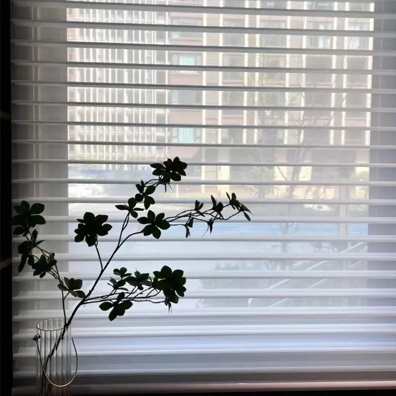 Electric Shangri-La Silhouette Automatic Triple Roller Sheer Blackout Blinds Fabric Shutters