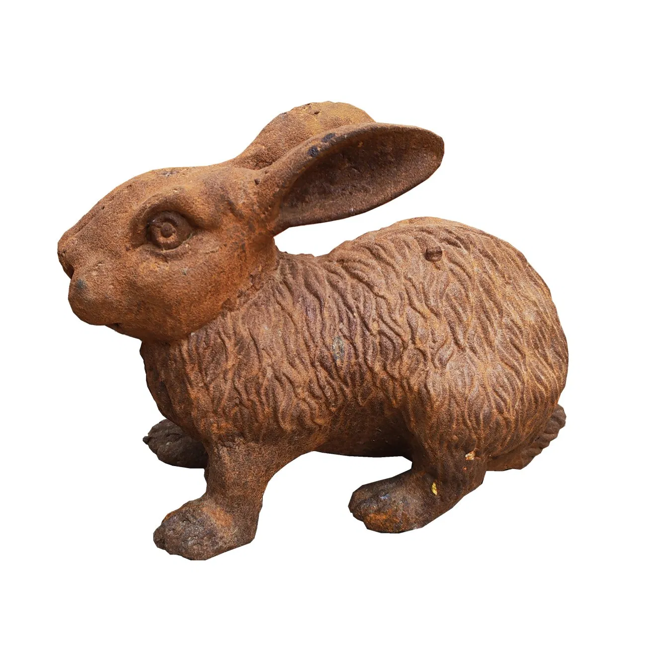 Metal Cast Iron Rabbit Sculpture