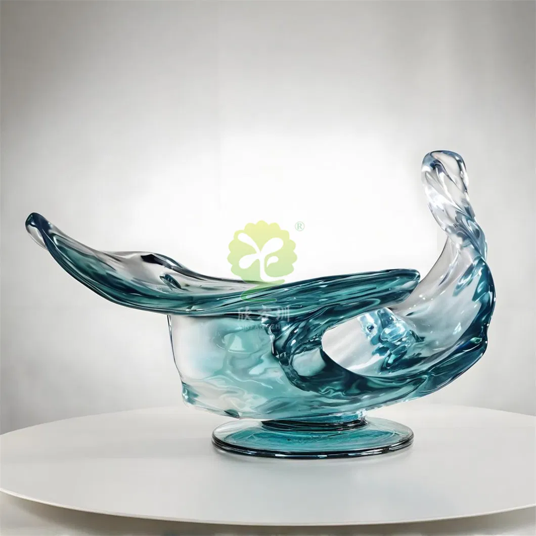 Manufacturer of Transparent Synthetic Resin Art Ribbon Shaped Sculpture Floor-Standing Installation